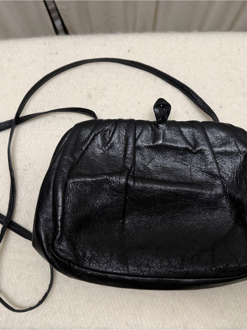 Vintage Etra smooth black leather bag